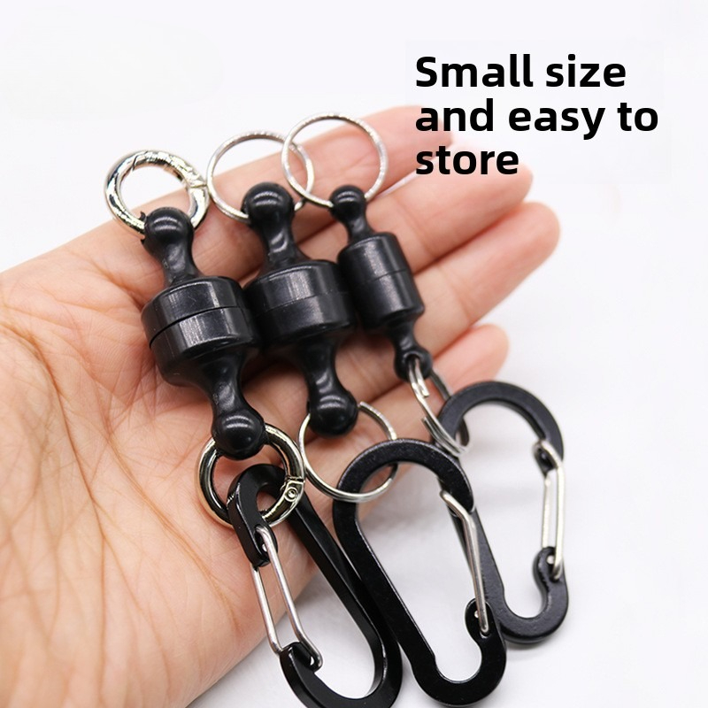 Fishing Gloves - Black Magnetic Buckle Clip for Fishing