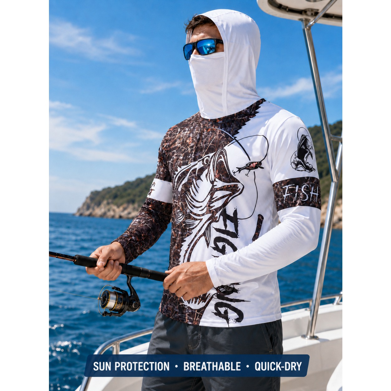 MALFC 1PC Men Hood Fishing Shi - đánh giá và giá Fishing Shirt Uv Protection