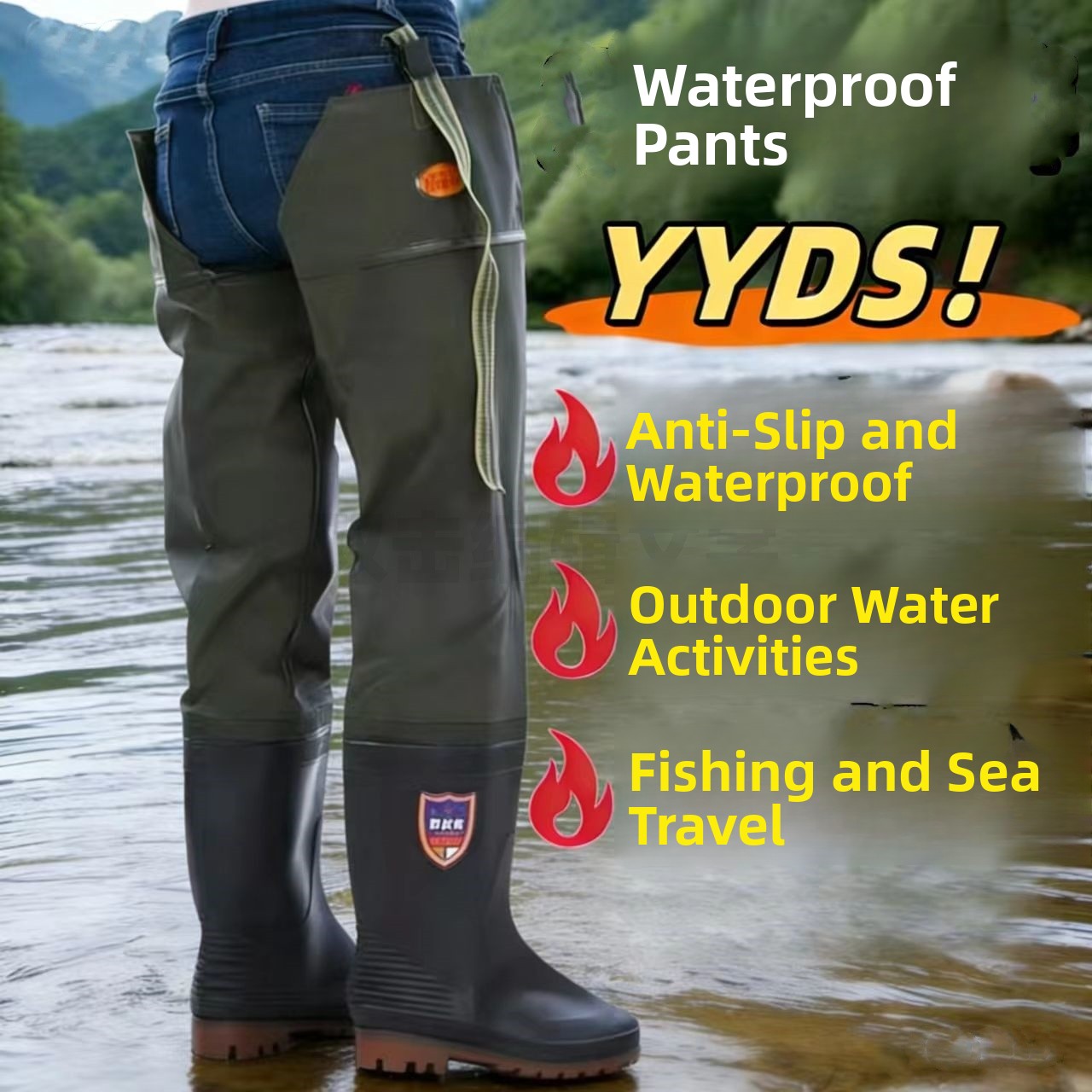 Thickened Over-Knee Rain Boots - đánh giá và giá Fishing Pants Waterproof